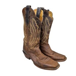Justin Cowgirl Western Boots Brown Goat Leather L2680 USA Made Women's 8.5 B